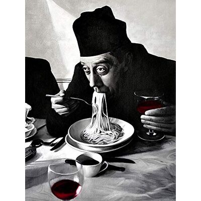 1art1 Kochkunst Poster Spaghetti, Rotwein, Don Camillo Kunstdruck Bild 80x60 cm 1art1 Kochkunst Poster Spaghetti, Rotwein, Don Camillo Kunstdruck Bild 80x60 cm