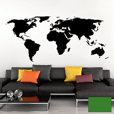 Grandora Wandtattoo Weltkarte Erde Globus Karte I grasgrün 120 x 53 cm I Welt Atlas Schlafzimmer Wohnzimmer Wandsticker Wandaufkleber W698 Grandora Wandtattoo Weltkarte Erde Globus Karte I grasgrün 120 x 53 cm I Welt Atlas Schlafzimmer Wohnzimmer Wandsticker Wandaufkleber W698