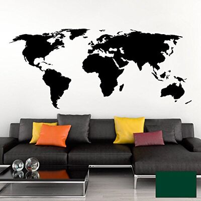 Grandora Wandtattoo Weltkarte Erde Globus Karte I dunkelgrün 200 x 87 cm I Welt Atlas Schlafzimmer Wohnzimmer Wandsticker Wandaufkleber W698 Grandora Wandtattoo Weltkarte Erde Globus Karte I dunkelgrün 200 x 87 cm I Welt Atlas Schlafzimmer Wohnzimmer Wandsticker Wandaufkleber W698