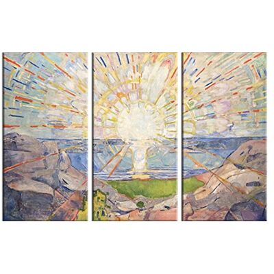1art1 Edvard Munch Poster Die Sonne, 1910, 3-Teilig Bilder Leinwand-Bild Auf Keilrahmen XXL-Wandbild Poster Kunstdruck Als Leinwandbild 120x80 cm 1art1 Edvard Munch Poster Die Sonne, 1910, 3-Teilig Bilder Leinwand-Bild Auf Keilrahmen XXL-Wandbild Poster Kunstdruck Als Leinwandbild 120x80 cm
