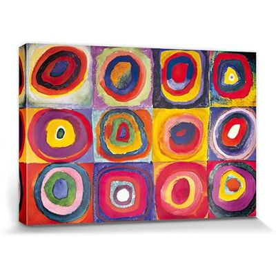 1art1 Wassily Kandinsky Poster Farbstudie, Quadrate Mit Konzentrischen Ringen, 1913 Bilder Leinwand-Bild Auf Keilrahmen XXL-Wandbild Poster Kunstdruck Als Leinwandbild 120x80 cm 1art1 Wassily Kandinsky Poster Farbstudie, Quadrate Mit Konzentrischen Ringen, 1913 Bilder Leinwand-Bild Auf Keilrahmen XXL-Wandbild Poster Kunstdruck Als Leinwandbild 120x80 cm