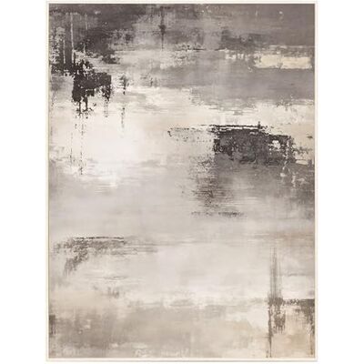 DRW Abstraktes Bild in Weiß, Grau und Schwarz, 120 x 80 x 5 cm DRW Abstraktes Bild in Weiß, Grau und Schwarz, 120 x 80 x 5 cm
