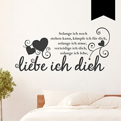 WANDKINGS Wandtattoo "Solange ich noch stehen kann, kämpfe ich für dich, solange ich atme, verteidige ich dich, solange ich lebe, liebe ich dich! (mit Schnörkel-Herzen)" 50 x 23 cm schwarz erhältlich in 33 Farben WANDKINGS Wandtattoo "Solange ich noch stehen kann, kämpfe ich für dich, solange ich atme, verteidige ich dich, solange ich lebe, liebe ich dich! (mit Schnörkel-Herzen)" 50 x 23 cm schwarz erhältlich in 33 Farben