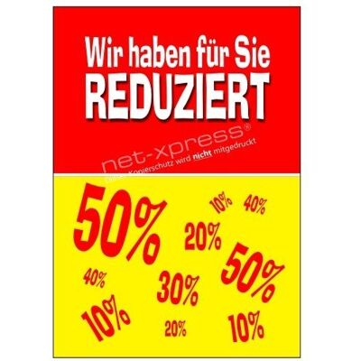 net-xpress Reduziert-Werbeplakat für Reduziert DIN A1, Plakat Poster Werbung net-xpress Reduziert-Werbeplakat für Reduziert DIN A1, Plakat Poster Werbung
