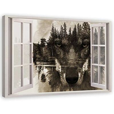 Feeby Leinwand Bilder Bild Wohnzimmer Fensterblick Wolf Tiere Grau Braun 120x80 cm XXL 1tlg Deko Schlafzimmer Groß Dekoration Canvas Gemälde Modern Wandbilder Kunstdruck Feeby Leinwand Bilder Bild Wohnzimmer Fensterblick Wolf Tiere Grau Braun 120x80 cm XXL 1tlg Deko Schlafzimmer Groß Dekoration Canvas Gemälde Modern Wandbilder Kunstdruck
