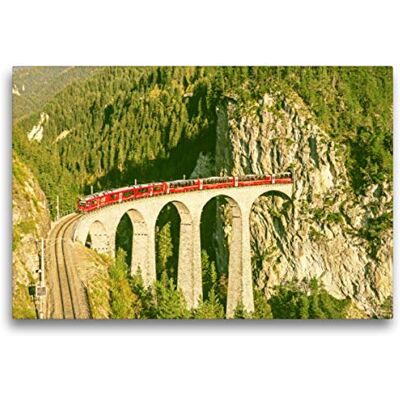 CALVENDO Premium Textil-Leinwand 75 x 50 cm Quer-Format Landwasserviadukt bei Filisur, Schweiz. Wandbild, HD-Bild auf Keilrahmen, Fertigbild auf hochwertigem Vlies, Leinwanddruck von Verlag CALVENDO Premium Textil-Leinwand 75 x 50 cm Quer-Format Landwasserviadukt bei Filisur, Schweiz. Wandbild, HD-Bild auf Keilrahmen, Fertigbild auf hochwertigem Vlies, Leinwanddruck von Verlag