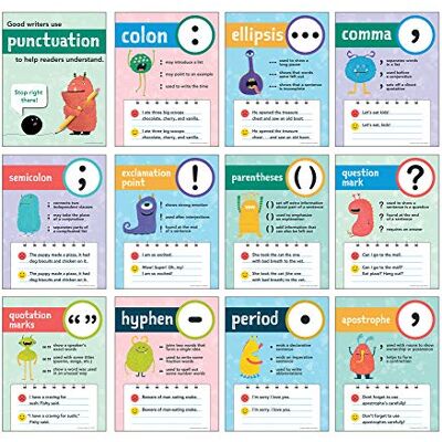 Carson Dellosa Education Punctuation Mini Posters, Set of 12 Carson Dellosa Education Punctuation Mini Posters, Set of 12