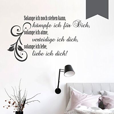 WANDKINGS Wandtattoo "Solange ich noch stehen kann, kämpfe ich für Dich, solange ich atme, verteidige ich dich, solange ich lebe, liebe ich dich! (mit Schnörkelranke)" 50 x 28 cm dunkelgrau erhältlich in 33 Farben WANDKINGS Wandtattoo "Solange ich noch stehen kann, kämpfe ich für Dich, solange ich atme, verteidige ich dich, solange ich lebe, liebe ich dich! (mit Schnörkelranke)" 50 x 28 cm dunkelgrau erhältlich in 33 Farben