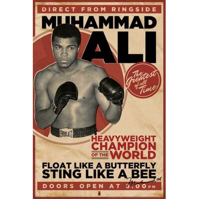 empireposter Empire Ali, Muhammad Poster, Vintage-Optik, m. 2 Leisten, schwarz, 61 x 91 cm empireposter Empire Ali, Muhammad Poster, Vintage-Optik, m. 2 Leisten, schwarz, 61 x 91 cm