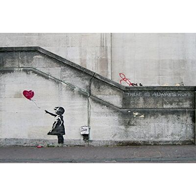 Buyartforless There is Always Hope, Balloon Girl by Banksy 36x24 Giclee Print Poster Urban Art Wall Decor Printed Using 12 Colors on giclee Gloss Paper Made IN The USA! Buyartforless There is Always Hope, Balloon Girl by Banksy 36x24 Giclee Print Poster Urban Art Wall Decor Printed Using 12 Colors on giclee Gloss Paper Made IN The USA!