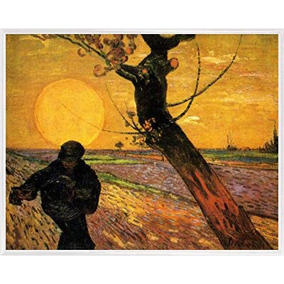 1art1 Vincent Van Gogh Poster Kunstdruck Bild und Kunststoff-Rahmen Der Sämann Bei Sonnenuntergang Nach Millet II, 1888 (50 x 40cm) 1art1 Vincent Van Gogh Poster Kunstdruck Bild und Kunststoff-Rahmen Der Sämann Bei Sonnenuntergang Nach Millet II, 1888 (50 x 40cm)