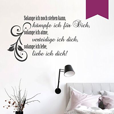 WANDKINGS Wandtattoo "Solange ich noch stehen kann, kämpfe ich für Dich, solange ich atme, verteidige ich dich, solange ich lebe, liebe ich dich! (mit Schnörkelranke)" 50 x 28 cm aubergine erhältlich in 33 Farben WANDKINGS Wandtattoo "Solange ich noch stehen kann, kämpfe ich für Dich, solange ich atme, verteidige ich dich, solange ich lebe, liebe ich dich! (mit Schnörkelranke)" 50 x 28 cm aubergine erhältlich in 33 Farben