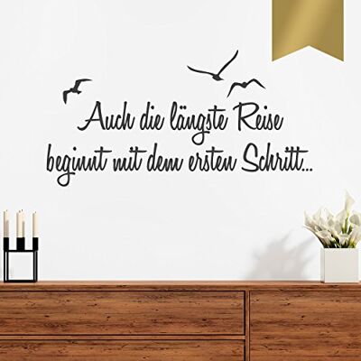 WANDKINGS Wandtattoo Auch die längste Reise beginnt mit dem ersten Schritt 50 x 26 cm Gold erhältlich in 33 Farben WANDKINGS Wandtattoo Auch die längste Reise beginnt mit dem ersten Schritt 50 x 26 cm Gold erhältlich in 33 Farben