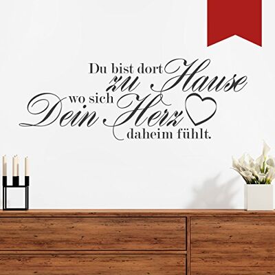 WANDKINGS Wandtattoo Du bist dort zu Hause wo Sich Dein Herz daheim fühlt. (mit Herz) 90 x 33 cm dunkelrot erhältlich in 33 Farben WANDKINGS Wandtattoo Du bist dort zu Hause wo Sich Dein Herz daheim fühlt. (mit Herz) 90 x 33 cm dunkelrot erhältlich in 33 Farben