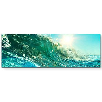 Zone Wandbild auf Leinwand 120x40cm eine zusammenbrechende Welle im Ozean Zone Wandbild auf Leinwand 120x40cm eine zusammenbrechende Welle im Ozean