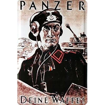 Unbekannt Blechschild 20x30 cm Panzer Deine Waffe Wehrmacht Weltkrieg II Uniform historisch Schild Unbekannt Blechschild 20x30 cm Panzer Deine Waffe Wehrmacht Weltkrieg II Uniform historisch Schild