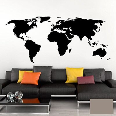 Grandora Wandtattoo Weltkarte Erde Globus Karte I Taupe 100 x 44 cm I Welt Atlas Schlafzimmer Wohnzimmer Wandsticker Wandaufkleber W698 Grandora Wandtattoo Weltkarte Erde Globus Karte I Taupe 100 x 44 cm I Welt Atlas Schlafzimmer Wohnzimmer Wandsticker Wandaufkleber W698