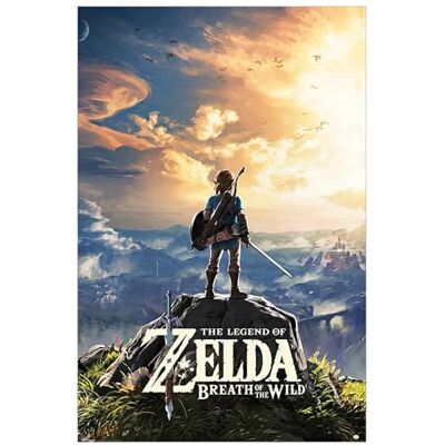 1art1 The Legend of Zelda Poster Breath of The Wild, Sonnenuntergang Plakat Bild 91x61 cm 1art1 The Legend of Zelda Poster Breath of The Wild, Sonnenuntergang Plakat Bild 91x61 cm