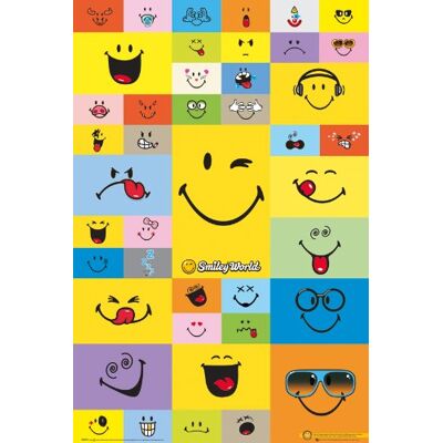 Unbekannt Smiley – Smiley World Expressions – 61 x 91.5 cm zeigt/Poster Unbekannt Smiley – Smiley World Expressions – 61 x 91.5 cm zeigt/Poster