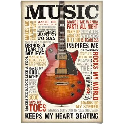 REINDERS Poster Music is Passion Papier 61 x 91.5 cm Braun Man Cave Musik REINDERS Poster Music is Passion Papier 61 x 91.5 cm Braun Man Cave Musik