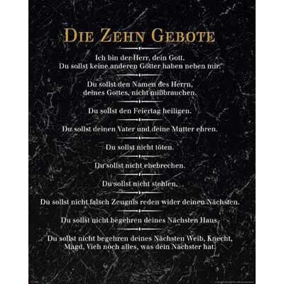 empireposter Die 10 Gebote Schwarz Inspirations Mini Poster Plakat Druck Größe 40x50 + 1 Packung Powerstrips® Inhalt 20 Stück empireposter Die 10 Gebote Schwarz Inspirations Mini Poster Plakat Druck Größe 40x50 + 1 Packung Powerstrips® Inhalt 20 Stück