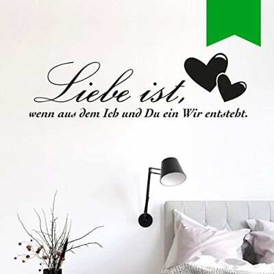 WANDKINGS Wandtattoo Liebe ist, wenn aus dem Ich und Du EIN Wir entsteht. (mit 2 Herzen) 85 x 26 cm gelbgrün erhältlich in 33 Farben WANDKINGS Wandtattoo Liebe ist, wenn aus dem Ich und Du EIN Wir entsteht. (mit 2 Herzen) 85 x 26 cm gelbgrün erhältlich in 33 Farben