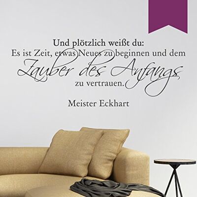 WANDKINGS Wandtattoo Und plötzlich weißt du: Es ist Zeit, etwas Neues zu beginnen und dem Zauber des Anfangs zu Vertrauen (Meister Eckhart) 50 x 20 cm aubergine erhältlich in 33 Farben WANDKINGS Wandtattoo Und plötzlich weißt du: Es ist Zeit, etwas Neues zu beginnen und dem Zauber des Anfangs zu Vertrauen (Meister Eckhart) 50 x 20 cm aubergine erhältlich in 33 Farben