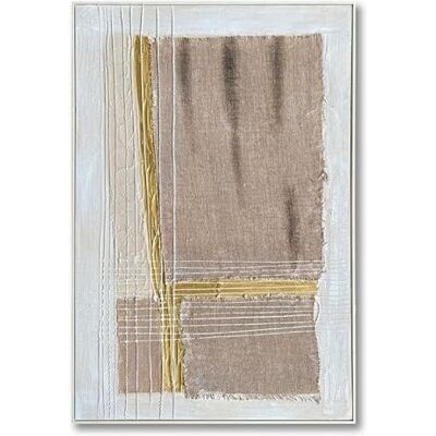 DRW Abstraktes Leinwandbild mit Naturholzrahmen in Weiß, Beige und Hellbraun, 122 x 82 x 4,5 cm DRW Abstraktes Leinwandbild mit Naturholzrahmen in Weiß, Beige und Hellbraun, 122 x 82 x 4,5 cm