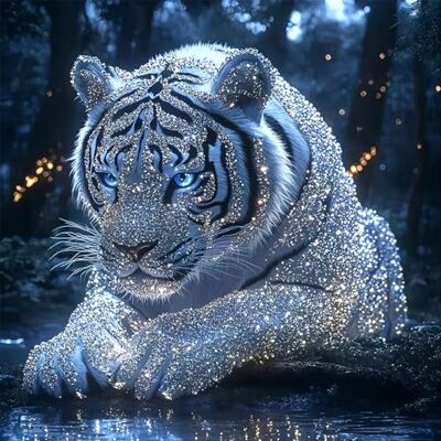 Generic 5D-Rundbohrer-Kunstset für Heimdekoration und Präsentation von Erwachsenen Flash Tiger Diamond Art Leinwand 15,75 x 15,75 Zoll für Wohnzimmer, Schlafzimmer, Klassenzimmer, Eingangsbereich Generic 5D-Rundbohrer-Kunstset für Heimdekoration und Präsentation von Erwachsenen Flash Tiger Diamond Art Leinwand 15,75 x 15,75 Zoll für Wohnzimmer, Schlafzimmer, Klassenzimmer, Eingangsbereich