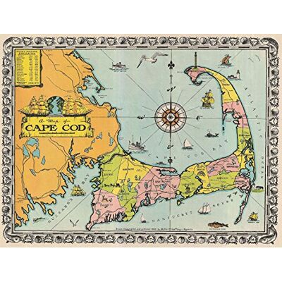 Buyartforless 1932 Walter M Gaffney Map of Cape Cod 16x12 Art Print Posters Decor Buyartforless 1932 Walter M Gaffney Map of Cape Cod 16x12 Art Print Posters Decor