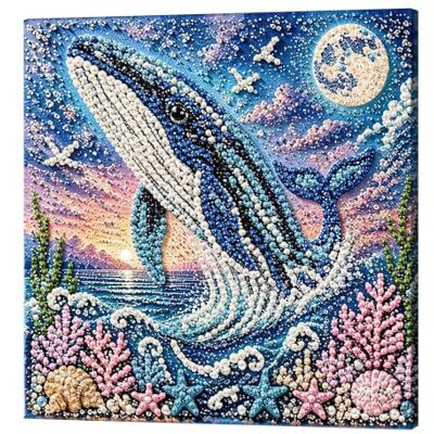 Generic Harz Perle DIY Handwerk Kit, Selbstklebende Perlen Malerei mit Rahmen 20x20cm Ocean Coral Diamond Dot Set, Küste Indoor Wandornament, Geschenk für Handwerk-liebende Erwachsene Generic Harz Perle DIY Handwerk Kit, Selbstklebende Perlen Malerei mit Rahmen 20x20cm Ocean Coral Diamond Dot Set, Küste Indoor Wandornament, Geschenk für Handwerk-liebende Erwachsene