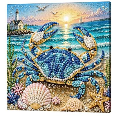 Generic Harz Perle DIY Handwerk Kit, Selbstklebende Perlen Malerei mit Rahmen 20x20cm Ocean Coral Diamond Dot Set, Küste Indoor Wandornament, Geschenk für Handwerk-liebende Erwachsene Generic Harz Perle DIY Handwerk Kit, Selbstklebende Perlen Malerei mit Rahmen 20x20cm Ocean Coral Diamond Dot Set, Küste Indoor Wandornament, Geschenk für Handwerk-liebende Erwachsene