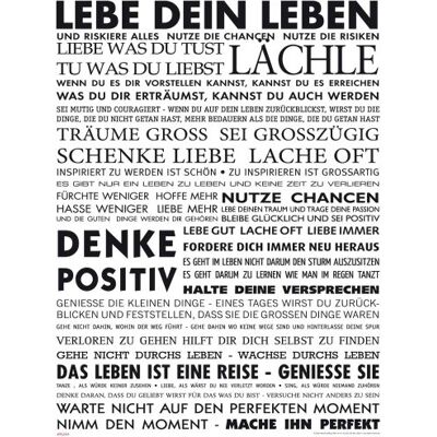 empireposter Motivational Lebe Dein Leben Motivations Mini Poster Plakat Druck Grösse 40x50 cm + 1 Packung Powerstrips® Inhalt 20 Stück empireposter Motivational Lebe Dein Leben Motivations Mini Poster Plakat Druck Grösse 40x50 cm + 1 Packung Powerstrips® Inhalt 20 Stück