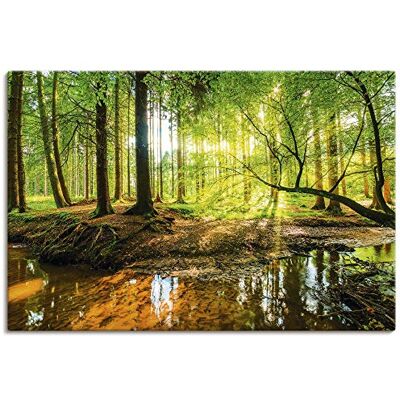 ARTLAND Wald mit Bach - Grünes Landschaft Wandbild ARTLAND Wald mit Bach - Grünes Landschaft Wandbild