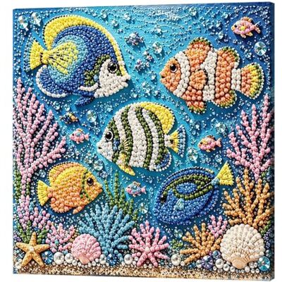 Generic Harz Perle DIY Handwerk Kit, Selbstklebende Perlen Malerei mit Rahmen 20x20cm Ocean Coral Diamond Dot Set, Küste Indoor Wandornament, Geschenk für Handwerk-liebende Erwachsene Generic Harz Perle DIY Handwerk Kit, Selbstklebende Perlen Malerei mit Rahmen 20x20cm Ocean Coral Diamond Dot Set, Küste Indoor Wandornament, Geschenk für Handwerk-liebende Erwachsene