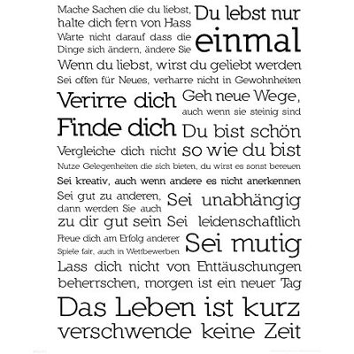 empireposter Motivational Du lebst nur einmal Mini Motivationsposter Kunstdruck Plakat Druck Größe 40x50 cm + 2 St Posterleisten Holz 40,5 cm empireposter Motivational Du lebst nur einmal Mini Motivationsposter Kunstdruck Plakat Druck Größe 40x50 cm + 2 St Posterleisten Holz 40,5 cm