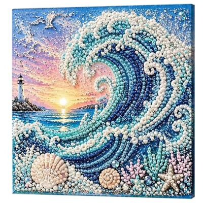 Generic Harz Perle DIY Handwerk Kit, Selbstklebende Perlen Malerei mit Rahmen 20x20cm Ocean Coral Diamond Dot Set, Küste Indoor Wandornament, Geschenk für Handwerk-liebende Erwachsene Generic Harz Perle DIY Handwerk Kit, Selbstklebende Perlen Malerei mit Rahmen 20x20cm Ocean Coral Diamond Dot Set, Küste Indoor Wandornament, Geschenk für Handwerk-liebende Erwachsene
