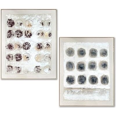 DRW Abstraktes Leinwandbild mit Naturholzrahmen in Natur, Weiß, Schwarz und Braun, 102 x 82 x 4,5 cm DRW Abstraktes Leinwandbild mit Naturholzrahmen in Natur, Weiß, Schwarz und Braun, 102 x 82 x 4,5 cm