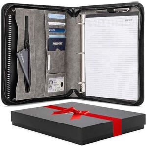 Forevermore Portfolios Padfolio Binder – Professionelles Reise-Organizer-Etui aus Kunstleder für Tablet, Dokumente, Reißverschluss, herausnehmbarer 3-Ring-Notizblock – Grau Forevermore Portfolios Padfolio Binder – Professionelles Reise-Organizer-Etui aus Kunstleder für Tablet, Dokumente, Reißverschluss, herausnehmbarer 3-Ring-Notizblock – Grau