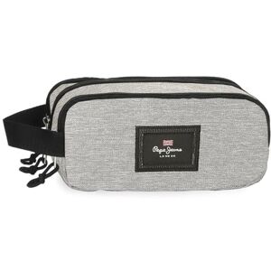 Pepe Jeans Aris Evergreen Federmäppchen, dreifach, grau, 22 x 10 x 9 cm, Polyester, von Joumma Bags Pepe Jeans Aris Evergreen Federmäppchen, dreifach, grau, 22 x 10 x 9 cm, Polyester, von Joumma Bags
