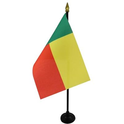 AZ FLAG Tischflagge Benin 15x10 cm Polyester 100D Kunststoffsockel Für innen Beninische Tischflagge genähte Ausführung mit verstärkten Kanten mit Kunststoffstab und goldene Spitze AZ FLAG Tischflagge Benin 15x10 cm Polyester 100D Kunststoffsockel Für innen Beninische Tischflagge genähte Ausführung mit verstärkten Kanten mit Kunststoffstab und goldene Spitze