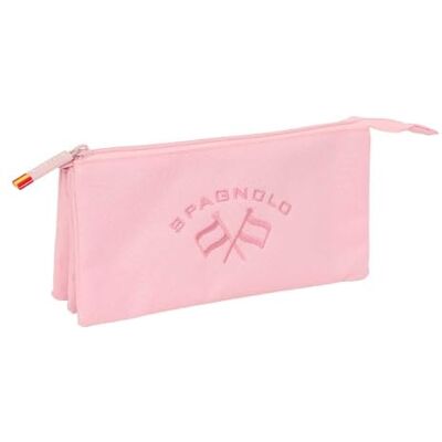 safta Federtasche Spagnolo, 3 Fächer, Trageschlaufe Maße 22 x 3 x 12 cm, Pastellrosa, Polyester, geprägtes Logo und Flaggendetail vorn, für Grundschule und weiterführende Schule safta Federtasche Spagnolo, 3 Fächer, Trageschlaufe Maße 22 x 3 x 12 cm, Pastellrosa, Polyester, geprägtes Logo und Flaggendetail vorn, für Grundschule und weiterführende Schule