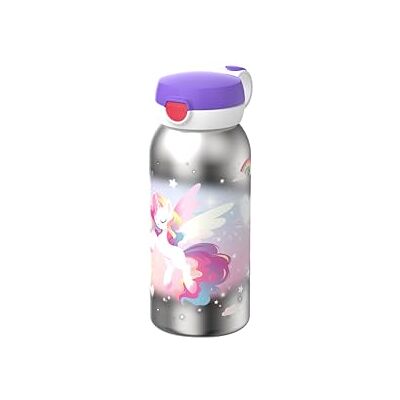Mepal Edelstahl Trinkflasche mit Klappdeckel Campus Deckel springt per Knopfdruck auf Trinkflasche Kinder Kohlensäure Geeignet Auslaufsicher Hygienedeckel 600 ml Unicorn Glow Mepal Edelstahl Trinkflasche mit Klappdeckel Campus Deckel springt per Knopfdruck auf Trinkflasche Kinder Kohlensäure Geeignet Auslaufsicher Hygienedeckel 600 ml Unicorn Glow