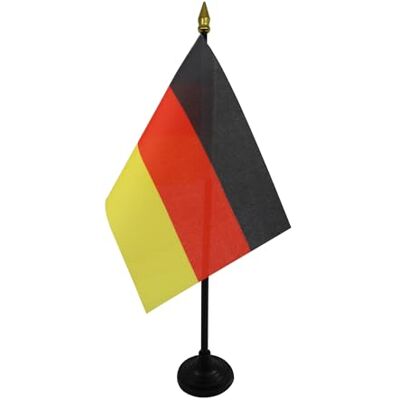 AZ FLAG Tischflagge Deutschland 15x10 cm Polyester 100D Kunststoffsockel Für innen Deutsche Tischflagge genähte Ausführung mit verstärkten Kanten mit Kunststoffstab und goldene Spitze 100D Polyester AZ FLAG Tischflagge Deutschland 15x10 cm Polyester 100D Kunststoffsockel Für innen Deutsche Tischflagge genähte Ausführung mit verstärkten Kanten mit Kunststoffstab und goldene Spitze 100D Polyester