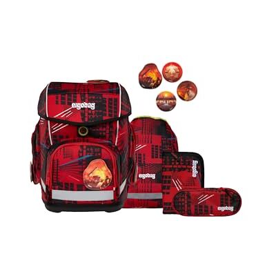 ergobag Schulranzen-Set cubo Set AlarmBärreitschaft Rot Ergonomischer Schulranzen klassisch 5-teilig für die 1. Klasse der Grundschule ergobag Schulranzen-Set cubo Set AlarmBärreitschaft Rot Ergonomischer Schulranzen klassisch 5-teilig für die 1. Klasse der Grundschule