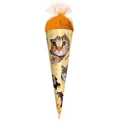 Roth Geschenk-Schultüte klein Katzenparty 22 cm rund Tüllverschluss Zuckertüte Schulanfang Roth Geschenk-Schultüte klein Katzenparty 22 cm rund Tüllverschluss Zuckertüte Schulanfang