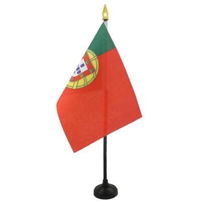 AZ FLAG Tischflagge Portugal 15x10 cm Polyester 100D Kunststoffsockel Für innen Portugiesische Tischflagge genähte Ausführung mit verstärkten Kanten mit Kunststoffstab und goldene Spitze AZ FLAG Tischflagge Portugal 15x10 cm Polyester 100D Kunststoffsockel Für innen Portugiesische Tischflagge genähte Ausführung mit verstärkten Kanten mit Kunststoffstab und goldene Spitze