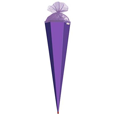 Roth Bastelschultüte 85cm lila sechseckig Schultüte mit Stabiler Rot(h)-Spitze mit Tüll-Verschluss Roth Bastelschultüte 85cm lila sechseckig Schultüte mit Stabiler Rot(h)-Spitze mit Tüll-Verschluss