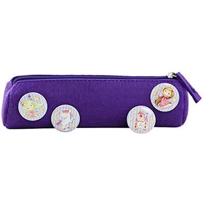 Papierdrachen Federmäppchen mit 4 Buttons für Jungen und Mädchen Filzmäppchen in lila mit Prinzessin & Einhorn-Motiv Einschulung Schulmäppchen Set Nr 2 Papierdrachen Federmäppchen mit 4 Buttons für Jungen und Mädchen Filzmäppchen in lila mit Prinzessin & Einhorn-Motiv Einschulung Schulmäppchen Set Nr 2