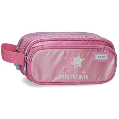 Enso Into The Wild Etui, dreifach, aus Polyester, 22 x 10 x 9 cm, Rosa Enso Into The Wild Etui, dreifach, aus Polyester, 22 x 10 x 9 cm, Rosa